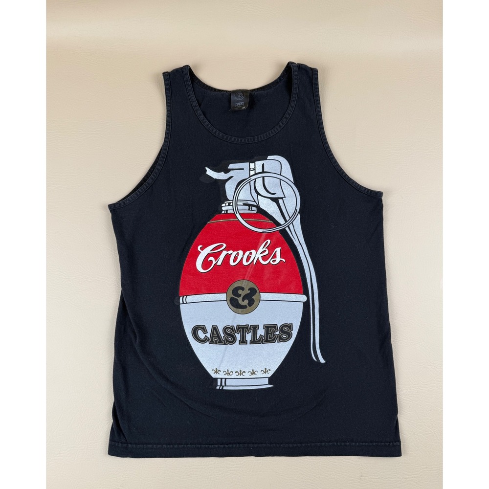 Crooks & Castles Medium Tank Top Streetwear Cotton Grenade Graphic